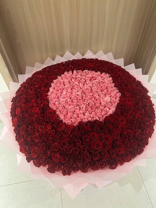 500 Pink  & Red Roses Bouquet